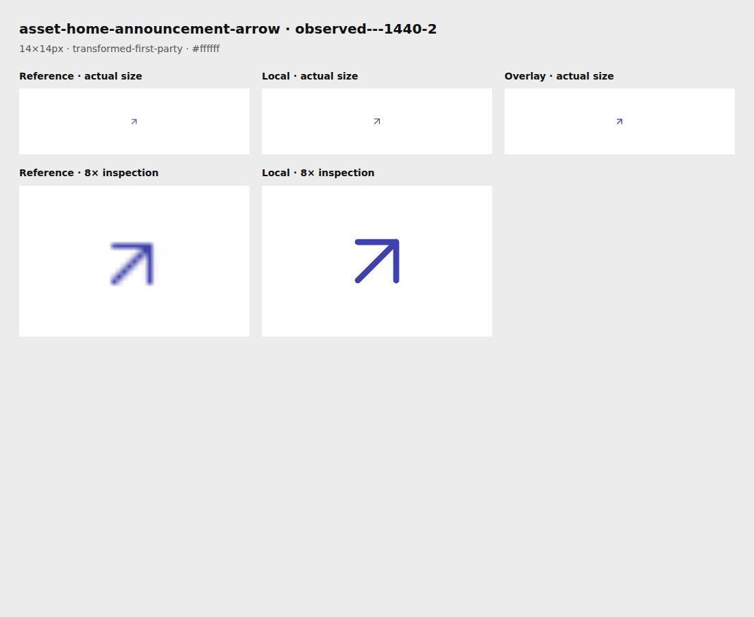 Source reference and local render for asset-home-announcement-arrow, observed---1440-2