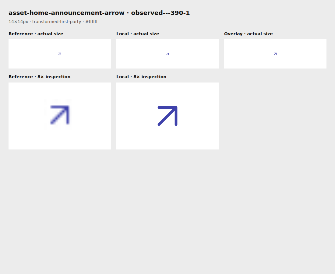 Source reference and local render for asset-home-announcement-arrow, observed---390-1