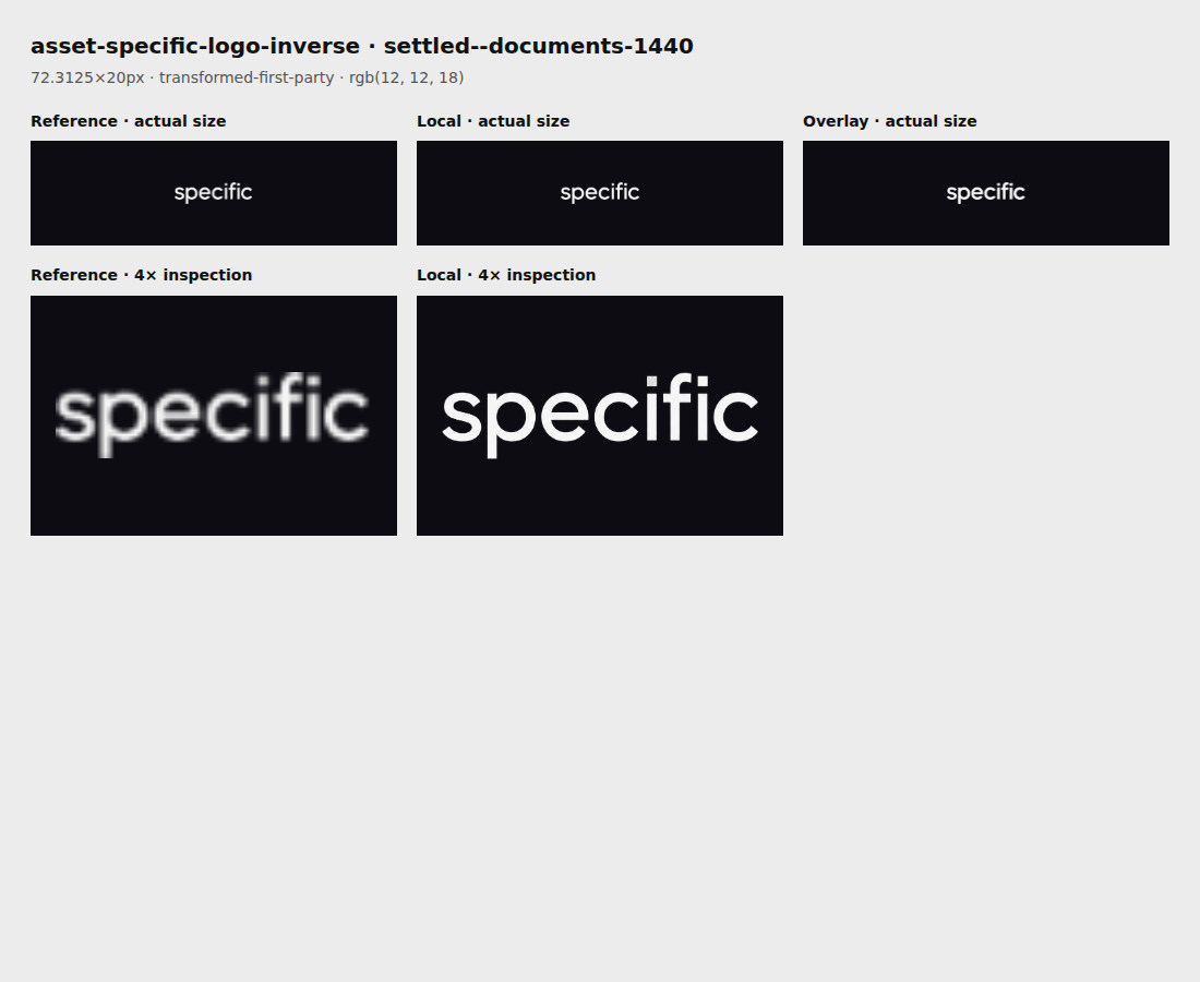 Source reference and local render for asset-specific-logo-inverse, settled--documents-1440