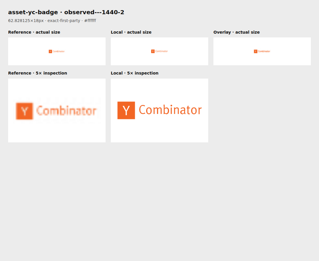 Source reference and local render for asset-yc-badge, observed---1440-2